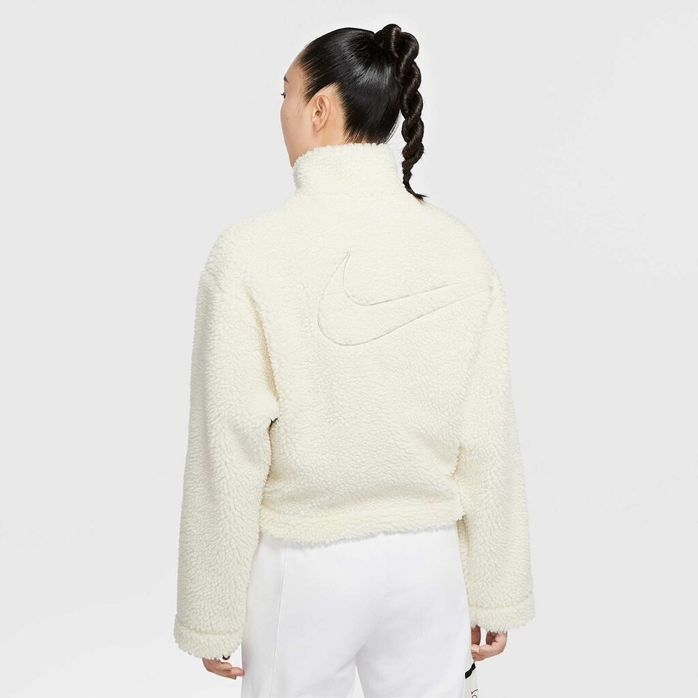 NWT Nike Teddy Sherpa Jacket Size XS Cream Color